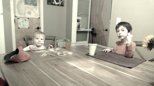 That baby gate was a lifesaver! at the table